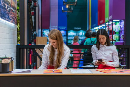 MOSCOW, RUSSIA - MARCH 04-08: PRODEXPO 2020. International Exhibition: Paint, Varnish. Show stand businessのeditorial素材