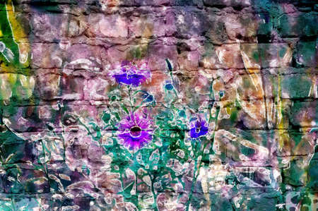 Mural wall- background paint. Art digital- drawing textureの写真素材