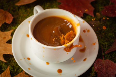 Still life- dark food photo. Coffee mug
