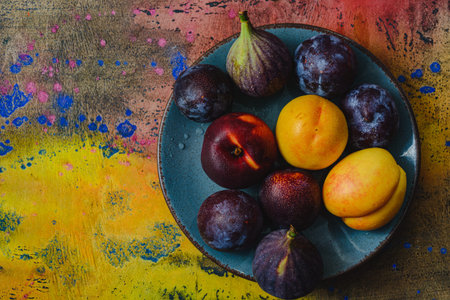 Beautiful fruits for vegan nutrition. The snapshot can be used in the work of the designerの写真素材