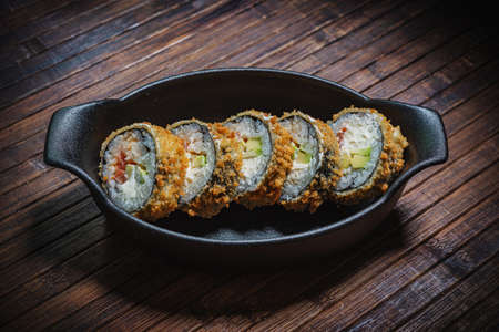 Sushi roll- gourmet fast food. Restaurant conceptの写真素材