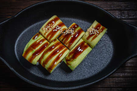 Sushi roll- gourmet fast food. Restaurant conceptの写真素材