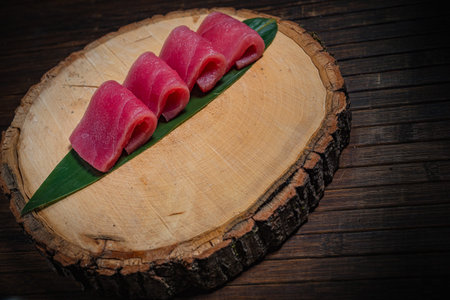 Sushi roll- gourmet fast food. Restaurant conceptの写真素材