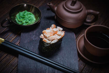 Sushi roll- gourmet fast food. Restaurant concept- asian menuの写真素材