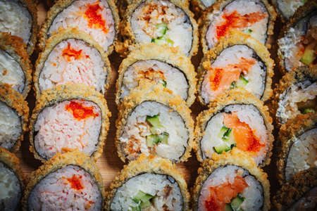 Sushi roll- gourmet fast food. Restaurant concept- asian menuの写真素材