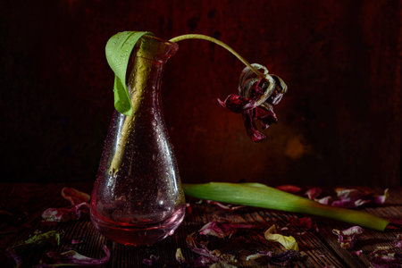 Background art- stylish still life flowers. Creative artwork used for printing on large format canvasの写真素材