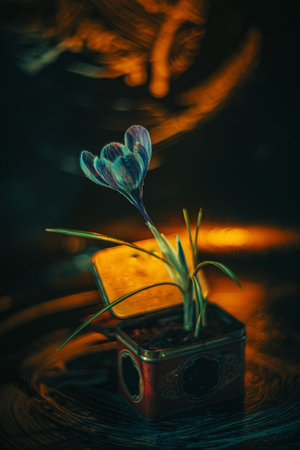 Background art- stylish still life flowers. Creative artwork used for printing on large format...