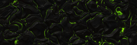 Burning coals - crack surface. Abstract nature pattern - glow faded flame. Danger terrain- 3d...
