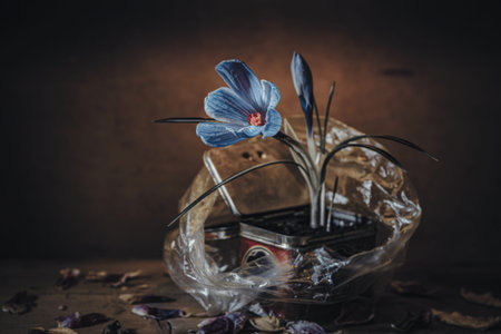 Background art- stylish still life flowers. Creative artwork used for printing on large format...