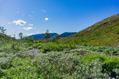 The city of Kirovsk- Murmansk region. Mountains Apatite ski resort. The Arctic region of Russia is a...
