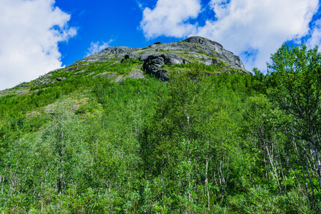 The city of Kirovsk- Murmansk region. Mountains Apatite ski resort. The Arctic region of Russia is a...