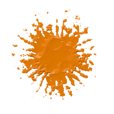 A drop of liquid spread over the surface. Abstract spatter - random distribution of paintの写真素材