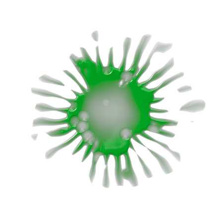 A drop of liquid spread over the surface. Abstract spatter - random distribution of paintの写真素材
