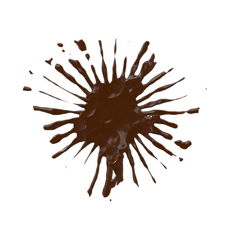 A drop of liquid spread over the surface. Abstract spatter - random distribution of paintの写真素材