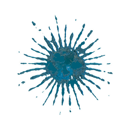 A drop of liquid spread over the surface. Abstract spatter - random distribution of paintの写真素材