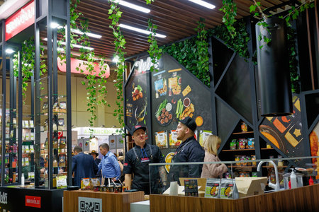 MOSCOW, RUSSIA - FEBRUARY, 6-14, 2023: 30th International Exhibition for Food, Beverages and Raw...