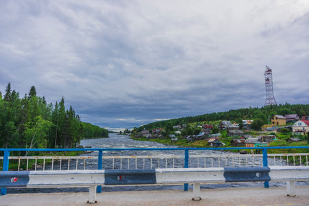 The Umba River on the Kola Peninsula. Tersky coast of the Murmansk regionの写真素材