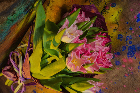 Flowers tulips - spring mood. Photography- clip artの写真素材
