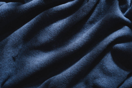 Abstract structure- wrinkles on the fabric. Textile- simple dark backgroundの写真素材