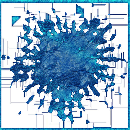 Frozen drops of hot metal-transparent background. Photo overlays clip art. 3d illustrationの写真素材