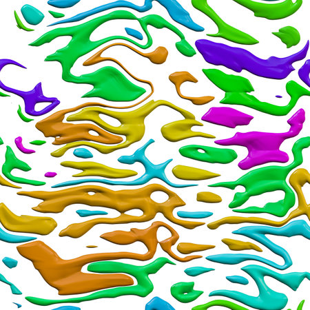 Drops of paint splashed- clip art. Transparent background-overlays images. 3d illustrationの写真素材