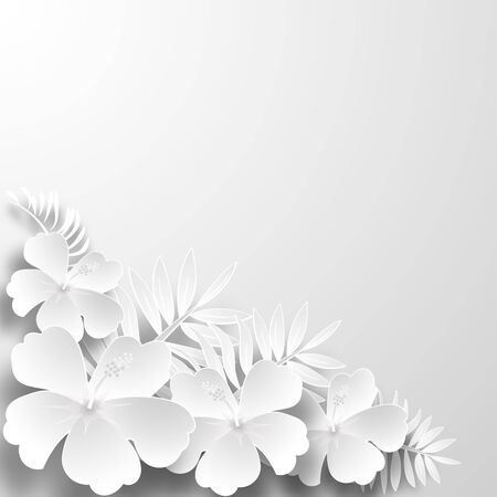 Paper art flower background. Origami flower. Vector stockのイラスト素材