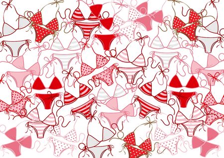 paper art with swimming suit or bikini and summer background cartoon design vectorのイラスト素材