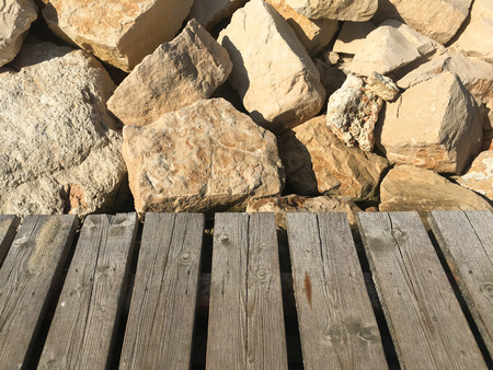 Light wood texture background surface with old natural pattern or old wood texture table top view. Grunge surface with wood texture background. Vintage timber texture background. Rustic table top viewの写真素材