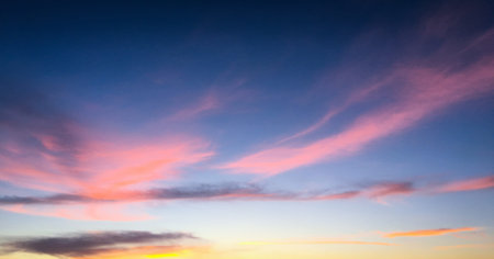 Beautiful clouds with blue sky background. Nature weather, cloud blue sky and sun