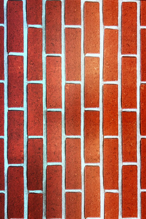 old red brick wall background, wide panorama of masonry texture