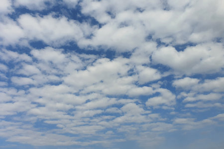 white clouds on blue sky background, design elementsの写真素材