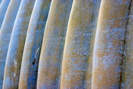 Waves of an asbestos cement piping in a mineの写真素材