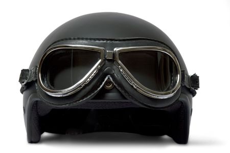 Retro helmet and goggles motorcyclist'sの写真素材