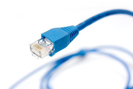 Macro shot of network connection plug RJ-45