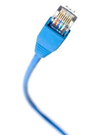 Macro shot of network connection plug RJ-45