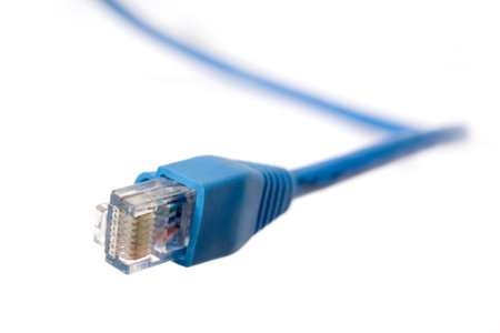 Macro shot of network connection plug RJ-45