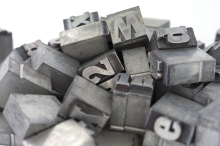 Printers blocks. Lower and upper case letters.