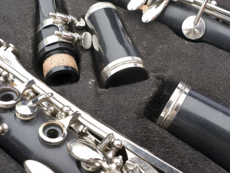 Flute parts in its case.の写真素材