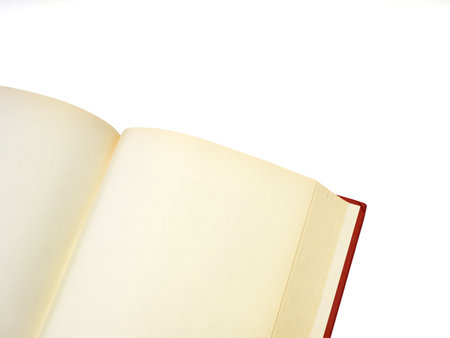 Open book with blank pages isolated on white.