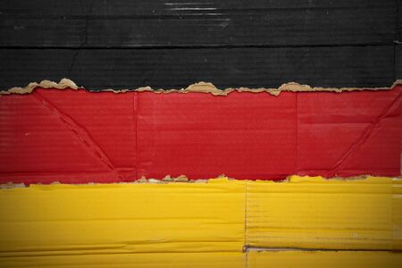 Flag of Germany made with corrugated cardboardの写真素材