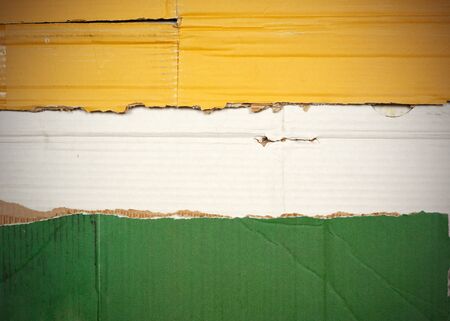 Flag of India made with corrugated cardboardの写真素材