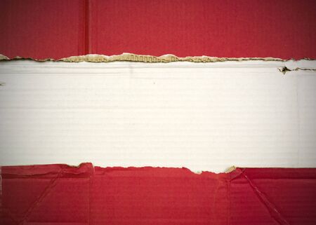 Flag of Lebanon made with corrugated cardboardの写真素材