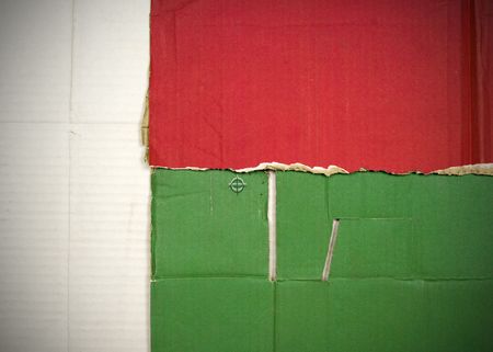Flag of Madagascar made with corrugated cardboardの写真素材