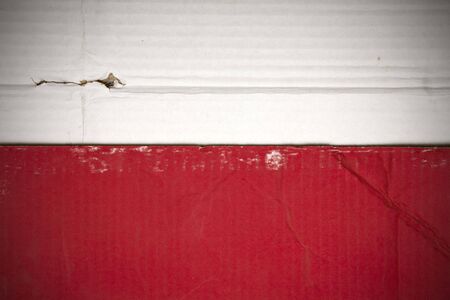 Flag of Poland made with corrugated cardboardの写真素材
