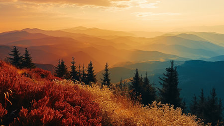 the warmth of sunrise and sunset hues, transitioning seamlessly to the cool tones of midday. Discover the artful use of subtle gradients, evoking a sense of wonder in every phase of the day.の素材