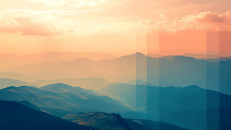 the warmth of sunrise and sunset hues, transitioning seamlessly to the cool tones of midday. Discover the artful use of subtle gradients, evoking a sense of wonder in every phase of the day.の素材