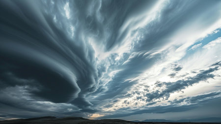 long exposure techniques to convey the graceful movement and rhythmic transitions in the cloud formations. Experience the magic of nature's dance, where clouds waltz across the canvas of the heavensの素材