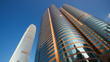 Modern skyscraper  in Hong Kong Islandの写真素材