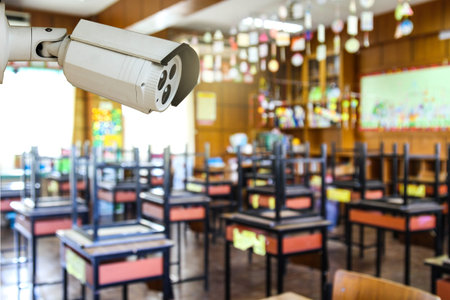 CCTV monitoring, security cameras in a classroom