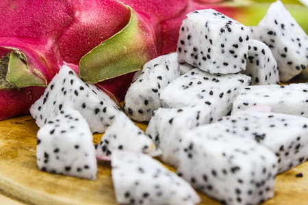 Dragon Fruit isolated against white background.の写真素材
